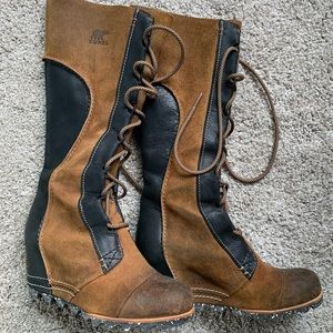 Sorel Cate the Great Wedge Tall Lace Up Boots